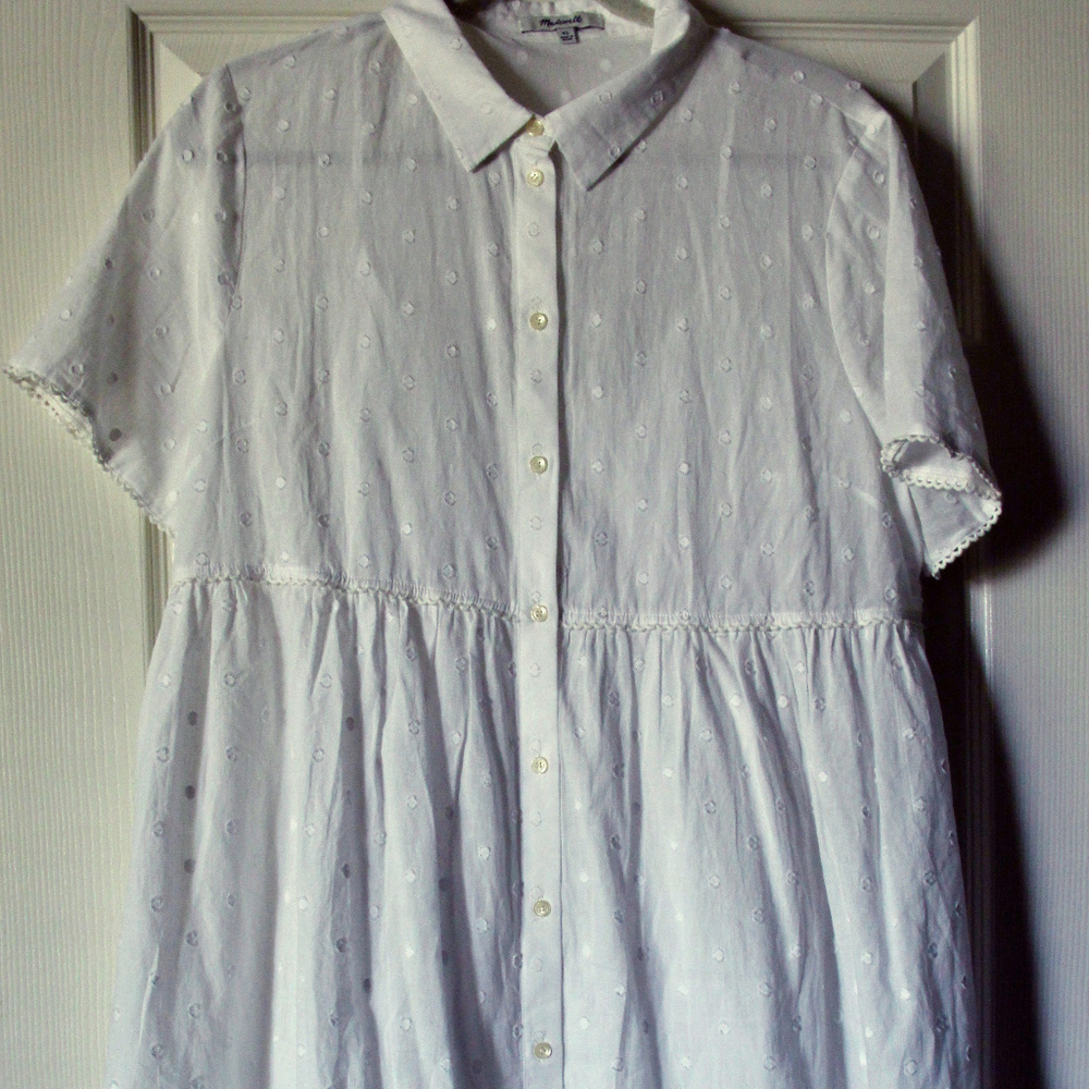 Madewell clip dot midi shirtdress